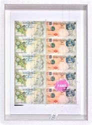 Di-Fake Tenner, PW Sheet by Roy's People - 3D Miniature Installation sized 15x21 inches. Available from Whitewall Galleries